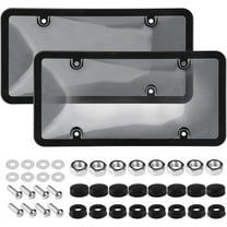 Jaina A Pair of Transparent License Plate Protectors,Clear License Plate Frame with Screw Covers
