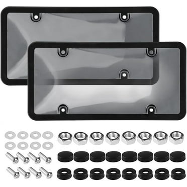 Jaina A Pair of Transparent License Plate Protectors,Clear License Plate Frame with Screw Covers