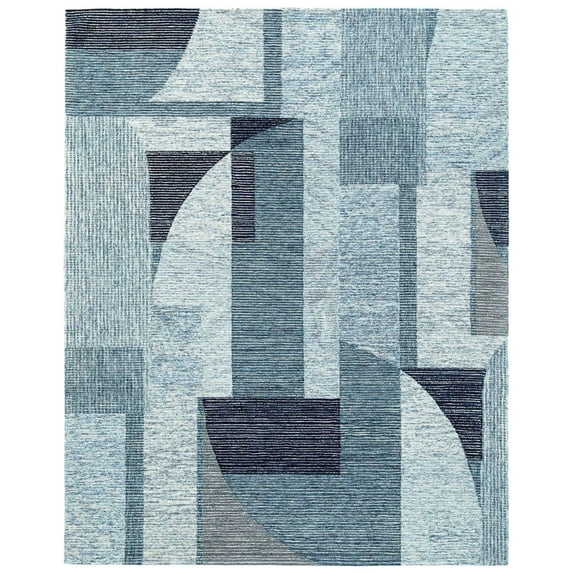 Jaipur Abstract Area Rug, Blue - 2'6"x8'