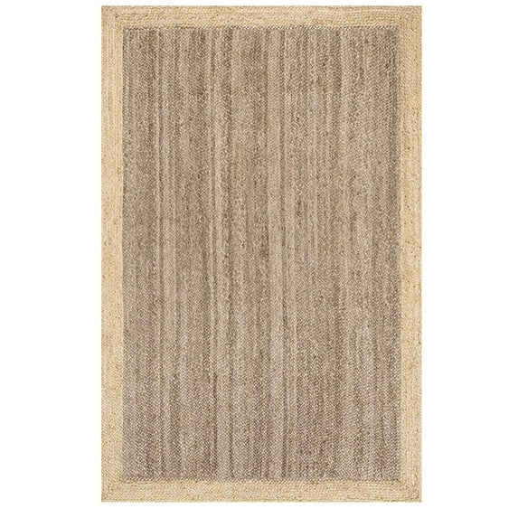 Jaipur Art And Craft Beige Rectangle Reversible Braided Jute Area Rug for Living Room (6x9 Sq ft)