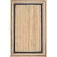 thumbnail image 1 of Jaipur Art And Craft Brown Black Border Rectangle Braided Reversible Jute Area Rug (6x9 Sq ft), 1 of 5