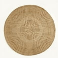 thumbnail image 1 of Jaipur Art And Craft Brown Handmade Reversible Carpet Versatile Circular Floor Jute, Cotton Area Rug (5x5 Sq Ft), 1 of 1