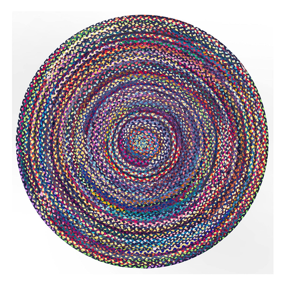 Jaipur Art And Craft Ecofrindly 60x60 CM (2 x 2 Square feet)(23.40 x 23.40 Inch)Multicolor Round Jute AreaRug Carpet throw