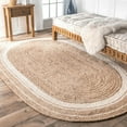 thumbnail image 1 of Jaipur Art And Craft Handmade Natural Jute Oval Area Rug Braided Reversible Floor Carpet Rug Size - (10x14 Sq Feet), (120x168 Inches), (300x420 CM), 1 of 8