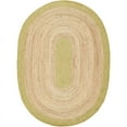 thumbnail image 1 of Jaipur Art And Craft Handmade Oval Shape Jute Area Rug with Green Border Design for Home Décor Rug Size - (8x11 Sq Feet), (96x132 Inches), (240x330 CM), 1 of 6