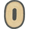thumbnail image 1 of Jaipur Art And Craft Handmade Oval Shape Jute Area Rug with Black Border Design for Bedroom Rug Size - (4x6 Sq Feet), (48x72 Inches), (120x180 CM), 1 of 6