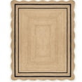 thumbnail image 1 of Jaipur Art And Craft Handmade Rectangle Scallop Black, Brown Reversible Jute Area Rug (12x18 Sq ft), 1 of 5