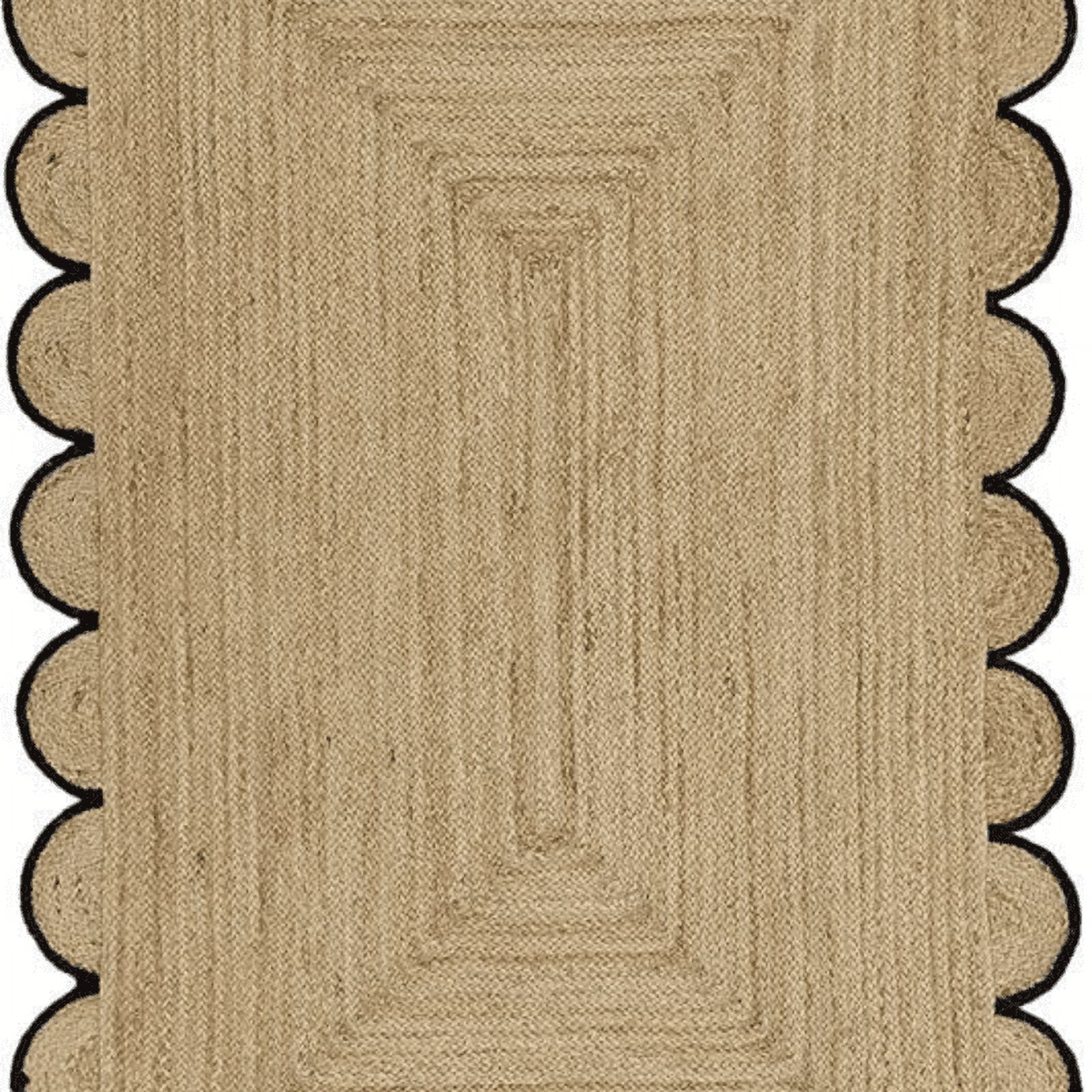 Jaipur Art And Craft Indian Beige Black Border Rectangle Hand Braided