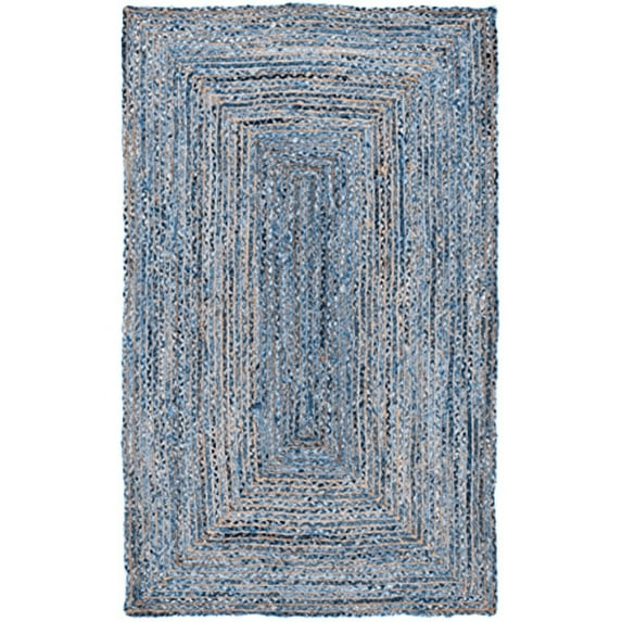Jaipur Art And Craft Indian Handmade Braided Bohemian Denim Cotton and Jute Area Rug (2x10 Sq ft)