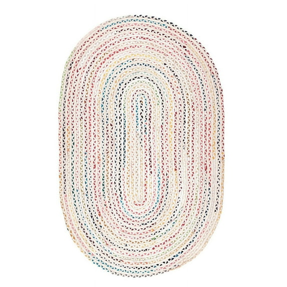 Jaipur Art And Craft Indian Handmade Pure Cotton Braided Bohemian Colorful Chindi Area Rug Rug Size - (6x9 Sq Feet), (72x108 Inches), (180x270 CM)