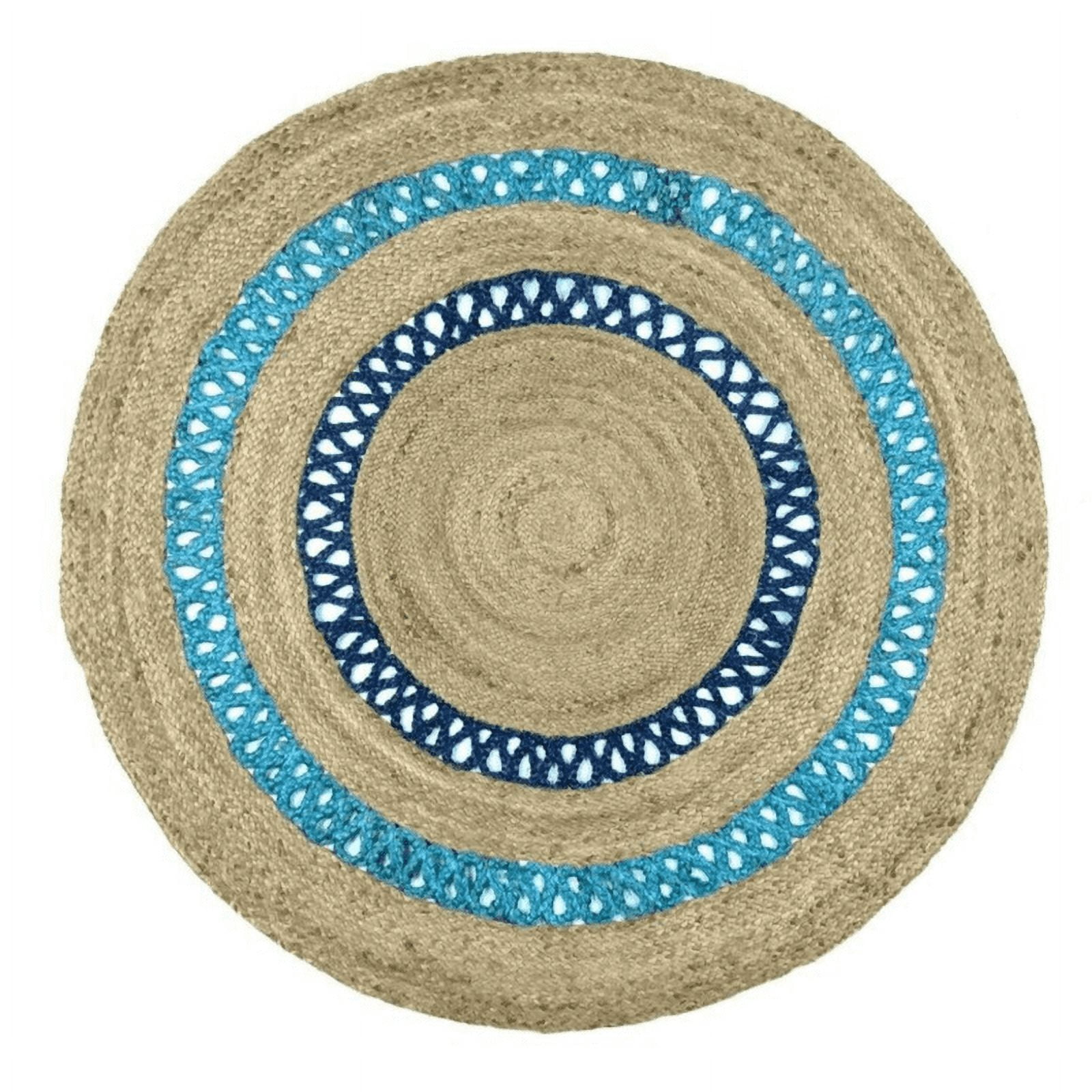 10x10 Neon Rug Jaipur Art And Craft Indian Natural Jute Round Reversible Area Rug ...