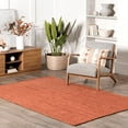 thumbnail image 1 of Jaipur Art And Craft Jute Carpet Rectangle Hand Braided Reversible Orange Area Rug (6x9 Sq ft), 1 of 6