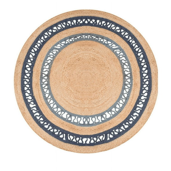 Jaipur Art And Craft Modern 240x240 CM (8 x 8 Square feet)(93.60 x 93.60 Inch)Multicolor Round Jute AreaRug Carpet throw