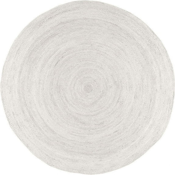 Jaipur Art And Craft Modern 60x60 CM (2 x 2 Square feet)(23.40 x 23.40 Inch)White Round Jute AreaRug Carpet throw