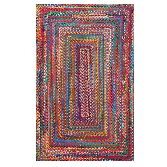 Jaipur Art And Craft Multicolor Jute Cotton Braided Area Rug Runner Carpet for Home (3x5 Sq ft)