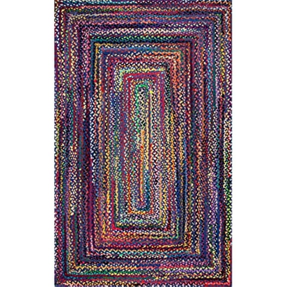 Jaipur Art And Craft Multicolor Natural Fiber Hand Braided Reversible Cotton Area Rug (3x12 Sq ft)