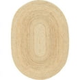 thumbnail image 1 of Jaipur Art And Craft Natural Beige Oval Shape Handmade Jute Area Rug Hand Braided Reversible Carpet Rug Size - (6x9 Sq Feet), (72x108 Inches), (180x270 CM), 1 of 5