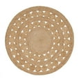 thumbnail image 1 of Jaipur Art And Craft Natural Beige Round Jute Rug Indian Handmade Area Rug Bohemian Style Braided Carpet (6x6 Sq Feet), 1 of 6