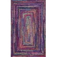 thumbnail image 1 of Jaipur Art And Craft Natural Fiber Blue Cotton Chidi Multi Color Handmade 6x6 Square feet (180x180 cm) Square Area Rug, 1 of 4