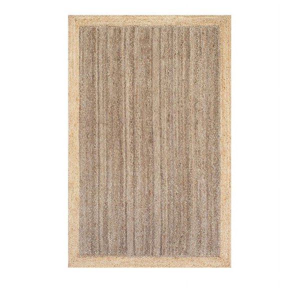 Jaipur Art And Craft Natural Fiber Dark Brown Border Handmade 4x4 Square feet (120x120 cm) Square Area Rug