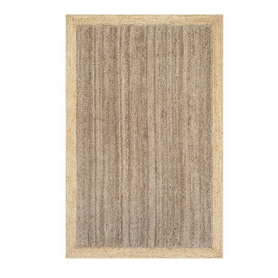 Jaipur Art And Craft Natural Fiber Dark Brown Border Handmade 4x6 Square feet (120x180 cm) Rectangular Area Rug