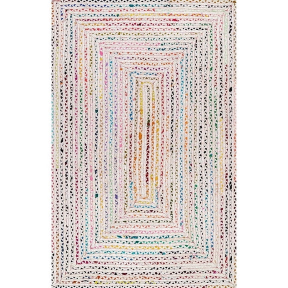 Jaipur Art And Craft Natural Fiber Ivory Cotton Handmade 4x6 Square feet (120x180 cm) Rectangular Area Rug