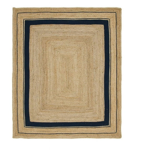 Jaipur Art And Craft Natural Fiber Jute Brown Black Border Handmade 3x6 Square feet (90x180 cm) Rectangular Area Rug