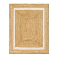 Jaipur Art And Craft Natural Fiber Jute Brown White Border Handmade 9x9 Square feet (270x270 cm) Square Area Rug