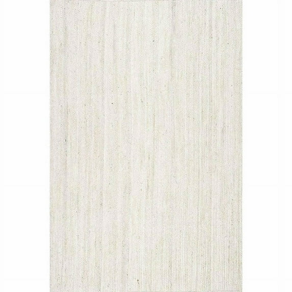 Jaipur Art And Craft Natural Fiber White Jute Handmade 2x12 Square feet (60x360 cm) Runner Area Rug