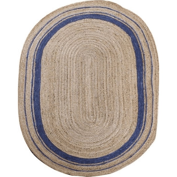 Jaipur Art And Craft Natural Jute Oval Area Rug Hand Braided Reversible Boho Décor Carpet Rug Size - (4x6 Sq Feet), (48x72 Inches), (120x180 CM)