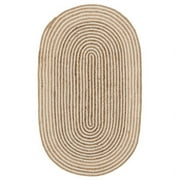 Jaipur Art And Craft Natural Jute Reversible Oval Area Rug Living Modern Handmade Carpet Rug Size - (7x9 Sq Feet), (84x108 Inches), (210x270 CM)