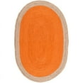 thumbnail image 1 of Jaipur Art And Craft Orange with Beige Border Handmade Oval Braided Reversible Jute Area Rug Rug Size - (8x11 Sq Feet), (96x132 Inches), (240x330 CM), 1 of 5