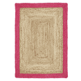 thumbnail image 1 of Jaipur Art And Craft Pink Beige Border Jute Area Rug Rectangle Hand Braided Carpet (10x13 Sq ft), 1 of 5