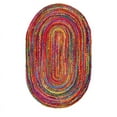 thumbnail image 1 of Jaipur Art And Craft Pure Cotton Chindi Oval Area Rug Braided Reversible Boho Décor Carpet Rug Size - (8x10 Sq Feet), (96x120 Inches), (240x300 CM), 1 of 9