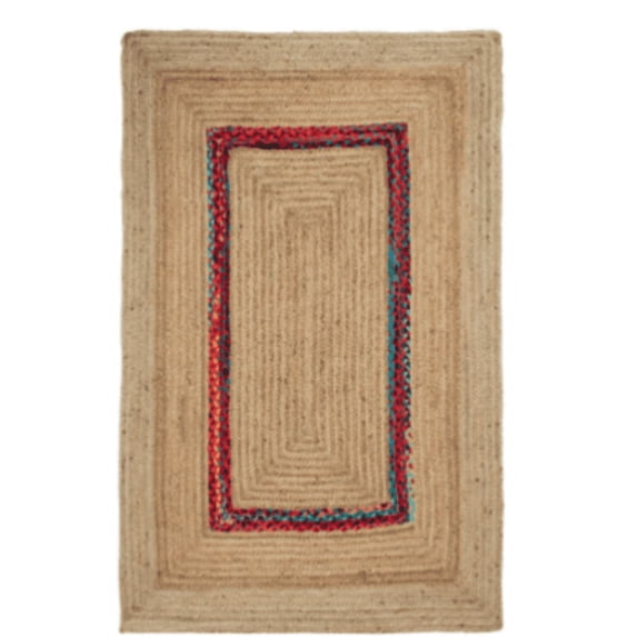 Jaipur Art And Craft Rectangle Jute Cotton Handmade Area Rug Boho Eco Friendly Carpet (5x8 Sq ft)
