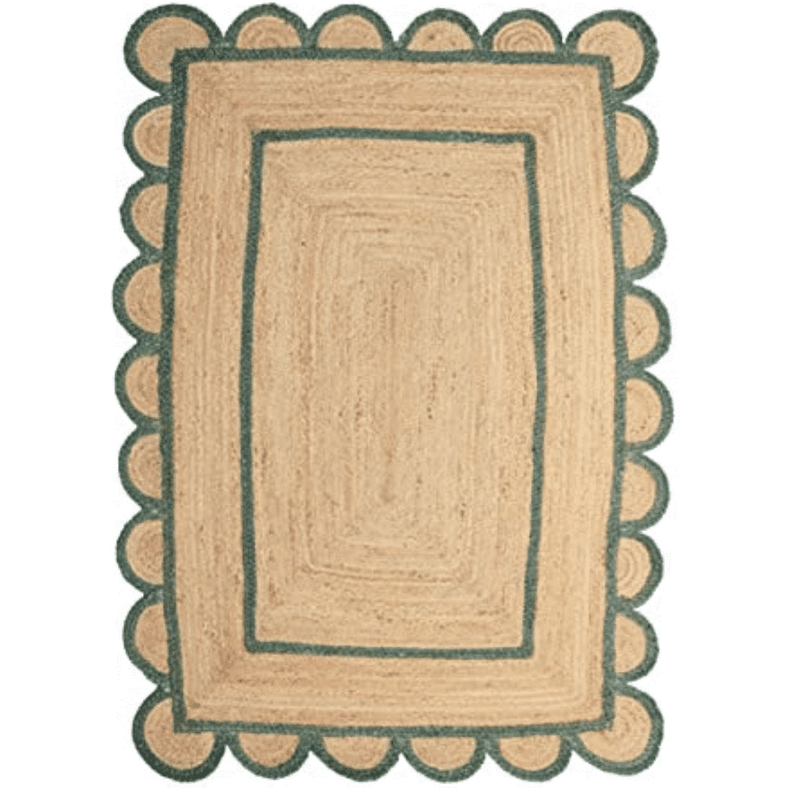Rectangle Rug 2x6 Jaipur Art And Craft Rectangle Scallop Hand Braided Jute Area Rug for ...