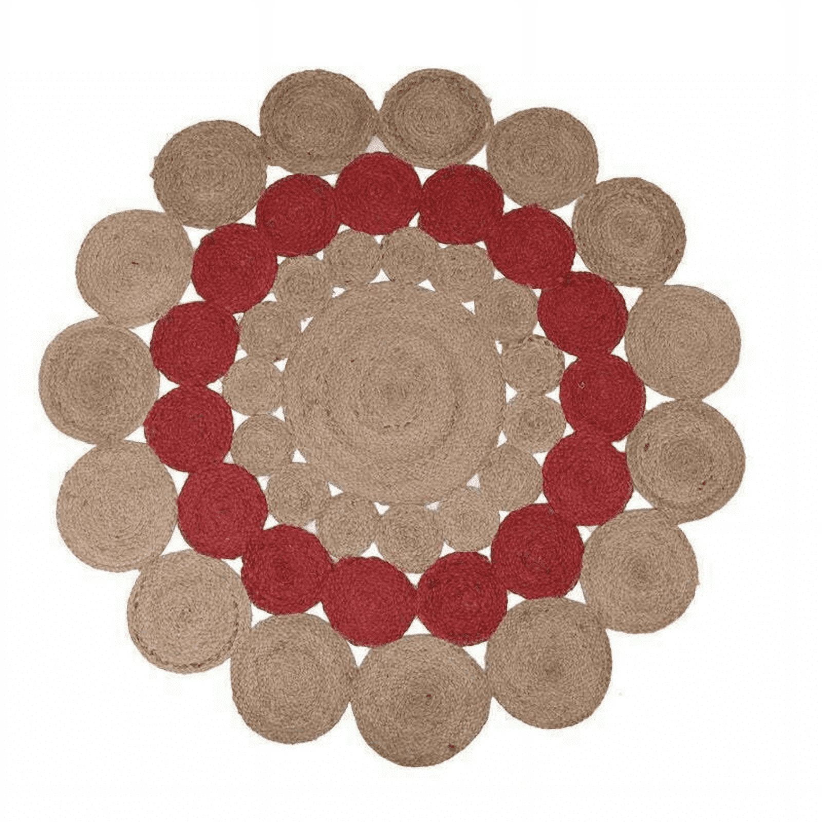 10x10 Neon Rug Jaipur Art And Craft Red and Brown Natural Braided Handmade Jute Carpet ...