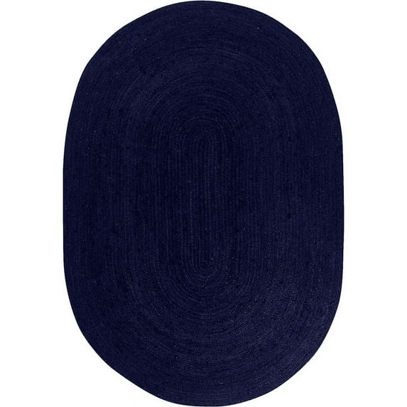 Jaipur Art And Craft Reversible Beige Jute Area Rug Oval Shape Braided Carpet for Kitchen, Bedroom Rug Size - (5x8 Sq Feet), (60x96 Inches), (150x240 CM)