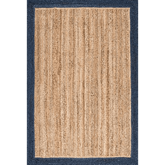 Jaipur Art And Craft Reversible Handmade Rectangle Blue Jute Area Rug for Living Room (3x6 Sq ft)