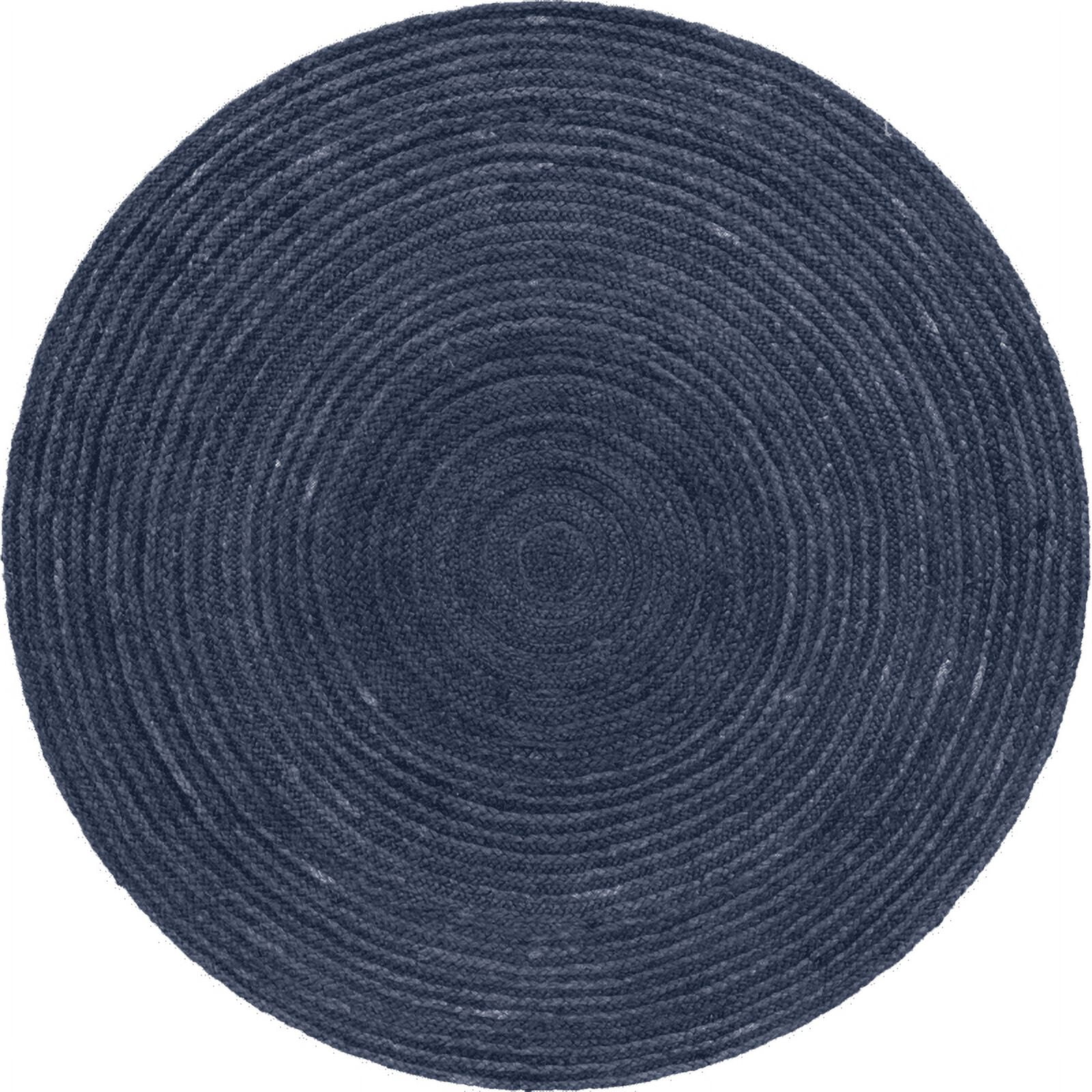 Jaipur Art And Craft Round Jute Blue Dye Hand Braided Bohemian Area Rug ...