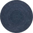 thumbnail image 1 of Jaipur Art And Craft Round Jute Blue Dye Hand Braided Bohemian Area Rug for Indoor and Outdoor (8x8 Sq Ft), 1 of 6