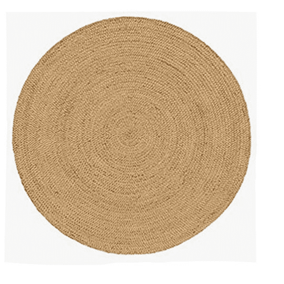 Jaipur Art And Craft Traditional 180x180 6 x 6 Square feet)(70.20 x 70.20 Inch)Brown Round Jute AreaRug Carpet throw