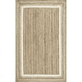thumbnail image 1 of Jaipur Art And Craft White Border Handmade Runner Braided Reversible Jute Area Rug (3x10 Sq ft), 1 of 5