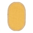 thumbnail image 1 of Jaipur Art And Craft Yellow with Beige Border Handmade Oval Braided Reversible Jute Area Rug Rug Size - (4x6 Sq Feet), (48x72 Inches), (120x180 CM), 1 of 9