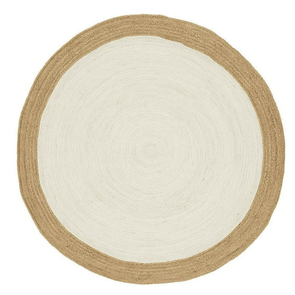 Jaipur Art And Craft braided 100x100 CM (3.33 x 3.33 Square feet)(39 x 39.00 Inch)Multicolor Round Jute AreaRug Carpet throw