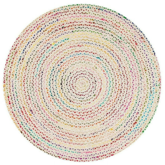 Jaipur Art And Craft braided 270x270 CM (9 x 9 Square feet)(105.30 x 105.30 Inch)Multicolor Round Jute AreaRug Carpet throw