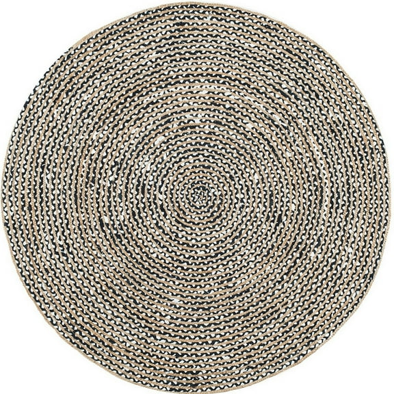 Jaipur Art And Craft natural color 100x100 CM (3.33 x 3.33 Square feet)(39 x 39.00 Inch)Multicolor Round Jute AreaRug Carpet throw