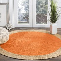 Jaipur Art And Craft natural color 100x100 CM (3.33 x 3.33 Square feet)(39 x 39.00 Inch)Multicolor Round Jute AreaRug Carpet throw