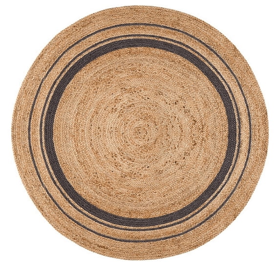 Jaipur Art And Craft natural color 120x120 CM (4 x 4 Square feet)(46.80 x 46.80 Inch)Multicolor Round Jute AreaRug Carpet throw