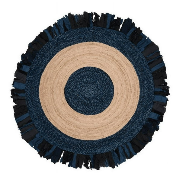Jaipur Art And Craft natural color 300x300 CM (10 x 10 Square feet)(117 x 117.00 Inch)Multicolor Round Jute AreaRug Carpet throw